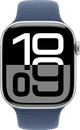 Apple Watch Series 10 46mm Zilver Sportband S/M voorkant