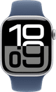 Apple Watch Series 10 42 mm Silber Sportarmband M/L vorne