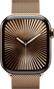 Apple Watch Series 10 4G 42mm Titanium Gold Milanese Watch Strap front