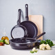 BK Enjoy Frying Pan Set 20cm + 28cm + High-sided Skillet 28cm Black detail