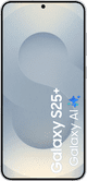 Samsung Galaxy S25 Plus 256GB Zilver 5G + Samsung Oplader 25 Watt Zwart voorkant