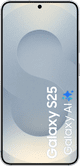 Samsung Galaxy S25 512GB Zilver 5G + BlueBuilt Book Case Zwart voorkant