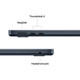 Apple MacBook Air 13 Pouces (2025) M4 (CPU 10 Cœurs/GPU 10 Cœurs) 16 Go/1 To Minuit AZERTY visuel fournisseur