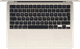 Apple MacBook Air 13 inch (2025) M4 (10 CPU/8 GPU) 16GB/256GB Sterrenlicht AZERTY bovenkant