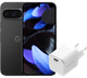 Google Pixel 9 256 Go Noir 5G + BlueBuilt Chargeur 30 W Blanc Main Image