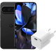 Google Pixel 9 Pro 256 Go Noir 5G + BlueBuilt Chargeur 30 W Blanc Main Image