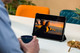 BlueBuilt Apple iPad (2025/2022) Tri-Fold Book Case Black product in use