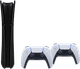 PlayStation 5 Slim Digital Edition + Covers Zwart + Extra Controller Wit Main Image