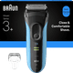 Braun Series 3+ 3040S Blauw accessoire