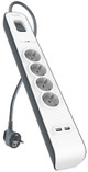 Belkin Surge Protector 4 Outlet 2 meters 2x usb left side