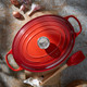 Le Creuset Oval Dutch Oven 27cm Cerise top